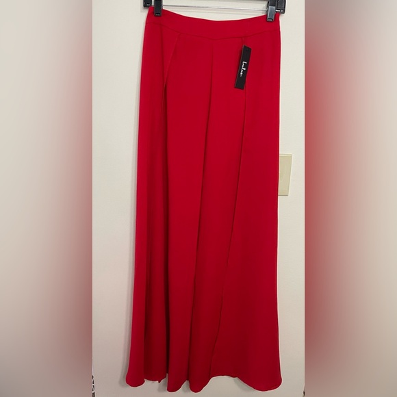 Lulus Women’s High Waisted Trousers Wide Leg Tulip Pant Red Size Small. NWT - Picture 6 of 17